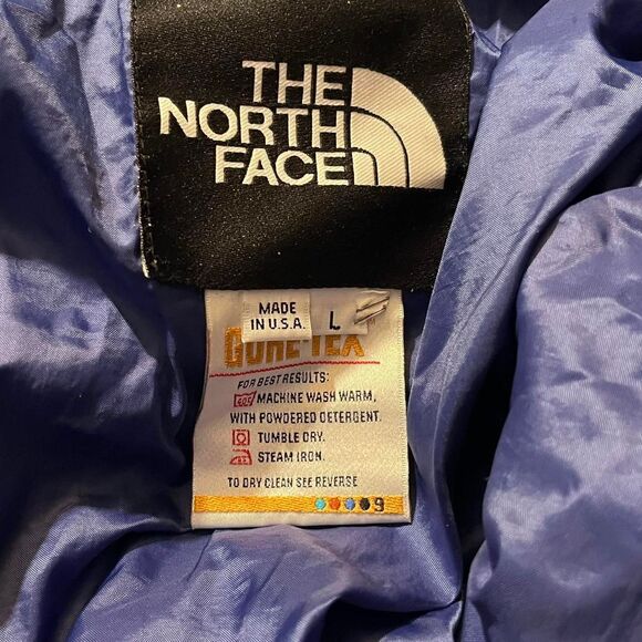 Vintage Made in USA North Face Blue Light Blue Teal Coat Jacket Gore Tex Sz L - Picture 5 of 7